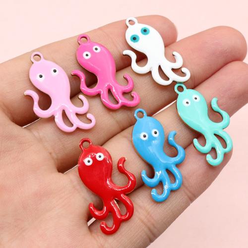 Stainless Steel Animal Pendants, 304 Stainless Steel, Octopus, DIY & enamel, more colors for choice, 28x15mm, 20PCs/Bag, Sold By Bag