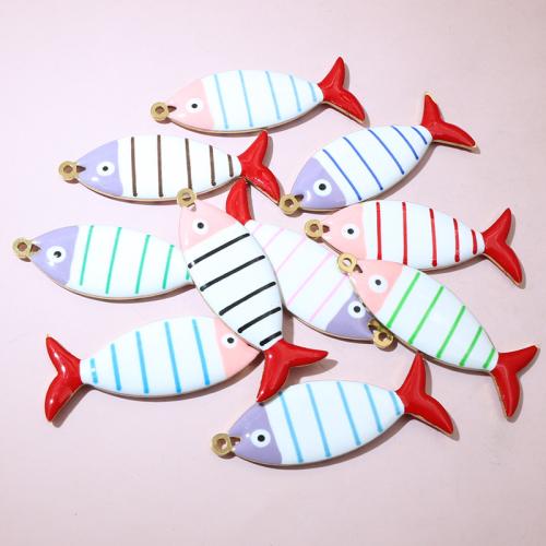 Stainless Steel Animal Pendants, 304 Stainless Steel, Fish, DIY & enamel, more colors for choice, 40x14mm, 20PCs/Bag, Sold By Bag