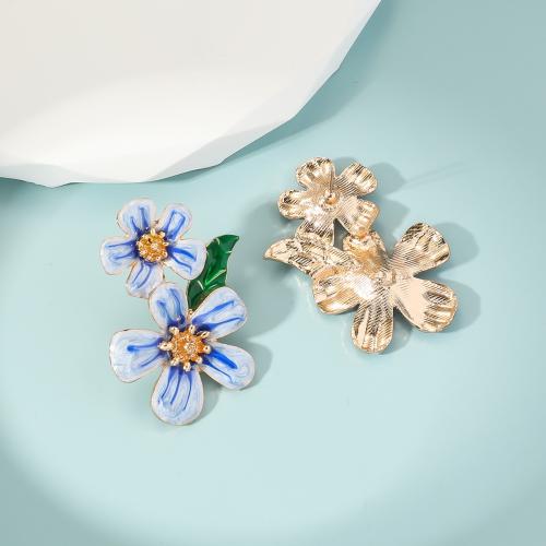 Tibetan Style Drop Earrings, gold color plated, fashion jewelry & enamel, more colors for choice, 40x27mm, Sold By Pair
