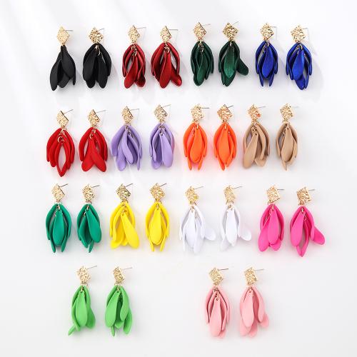 Acrylic Jewelry Earring, Tibetan Style, with Plastic, gold color plated, fashion jewelry, more colors for choice, Sold By Pair