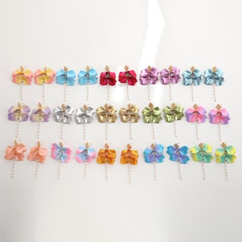 Acrylic Jewelry Earring, Tibetan Style, with Plastic Pearl & Acrylic, gold color plated, fashion jewelry, more colors for choice, Sold By Pair