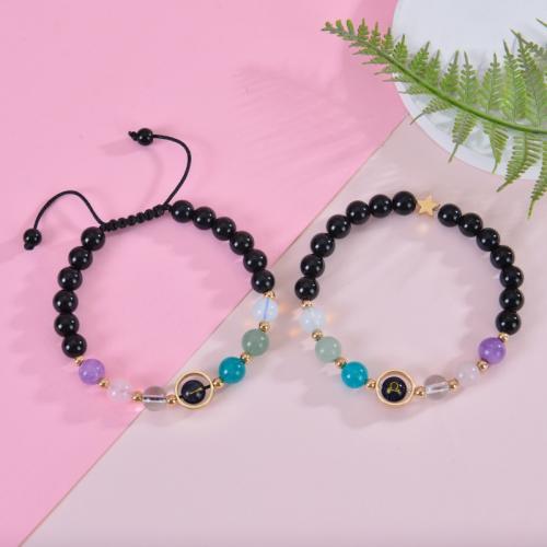 Gemstone Bracelets, Natural Stone, with Quartz, fashion jewelry, more colors for choice, Sold By PC