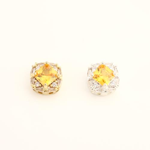 Zirkonia Micro Pave Messing Europa Bead, DIY & Micro pave Zirkonia, keine, 12x12x8mm, verkauft von PC