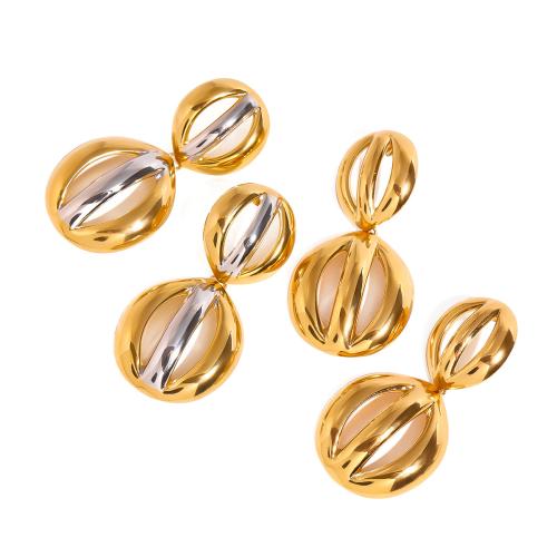 Stainless Steel Drop Earring, 304 Stainless Steel, plated, fashion jewelry & for woman & hollow, more colors for choice, Sold By Pair