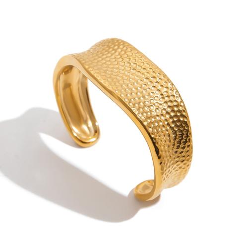 304 Stainless Steel Cuff Bangle, 18K gold plated, fashion jewelry & for woman, Sold By PC