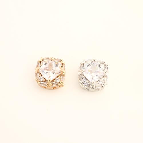 Zirkonia Micro Pave Messing Europa Bead, DIY & Micro pave Zirkonia, keine, 12x12x8mm, verkauft von PC