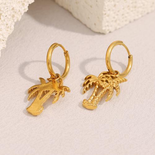 Stainless Steel Drop Earring, 304 Stainless Steel, gold color plated, fashion jewelry, golden, Sold By Pair