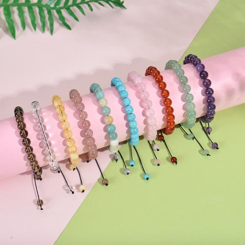 Gemstone Bracelets, Natural Stone, with Agate & Quartz, fashion jewelry, more colors for choice, 90x90x20mm, Sold By PC