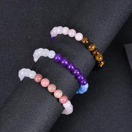 Gemstone Bracelets, Natural Stone, with Gemstone, gold color plated, fashion jewelry, more colors for choice, Sold By PC