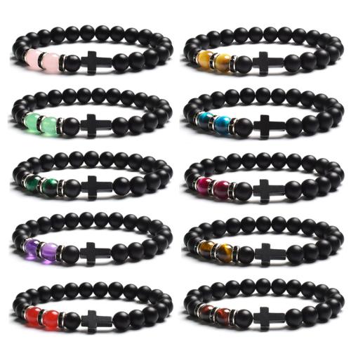 Edelstein Armbänder, 304 Edelstahl, mit Naturstein, goldfarben plattiert, Modeschmuck, keine, 6-10mm, verkauft von Strang