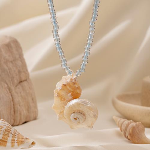 Shell Necklaces, 304 Stainless Steel, with Trumpet Shell, gold color plated, fashion jewelry, more colors for choice, Sold By PC