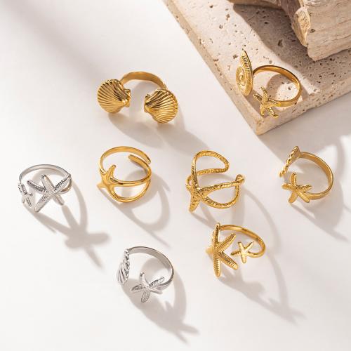 Stainless Steel Finger Ring, 304 Stainless Steel, gold color plated, fashion jewelry, more colors for choice, Sold By PC