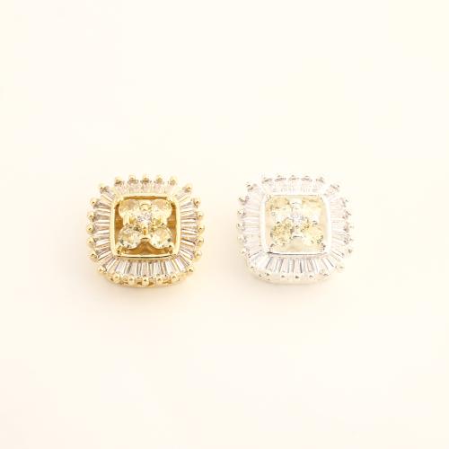 Abalorios de Micro Pavé de Zirconía Cúbica en Latón, metal, Bricolaje & micro arcilla de zirconia cúbica, más colores para la opción, 15x15x8mm, Vendido por UD