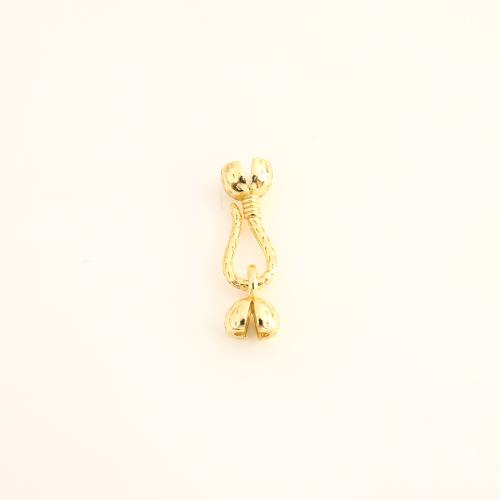 Brass Hook and Eye Clasp, DIY, golden, 21x6x6mm, Sold By PC