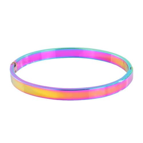 Stainless Steel Bangle, 304 Stainless Steel, plated, fashion jewelry & for woman, multi-colored, Sold By PC