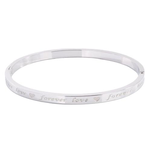 Stainless Steel Bangle, 304 Stainless Steel, plated, fashion jewelry & for woman, more colors for choice, Sold By PC