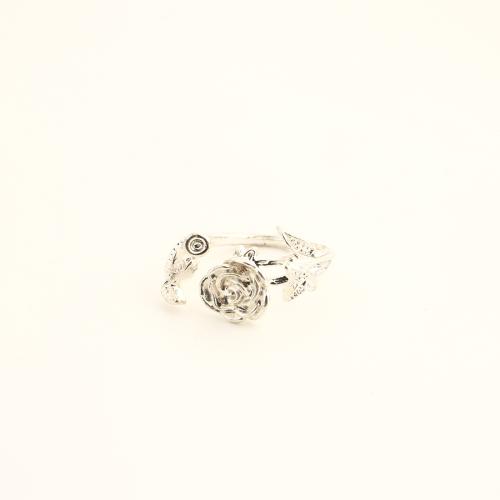Brass Finger Ring, fashion jewelry & for woman, silver color, 11x18x18mm, Sold By PC