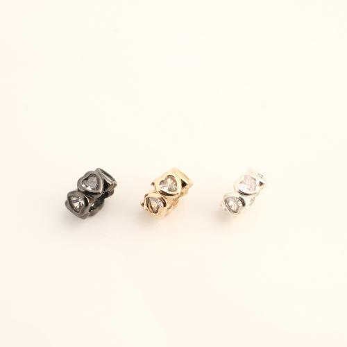 Befestigte Zirkonia Perlen, Messing, DIY & Micro pave Zirkonia, keine, 4x8x8mm, verkauft von PC