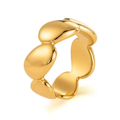 Stainless Steel Finger Ring, 304 Stainless Steel, gold color plated, fashion jewelry & different size for choice & for woman, Sold By PC