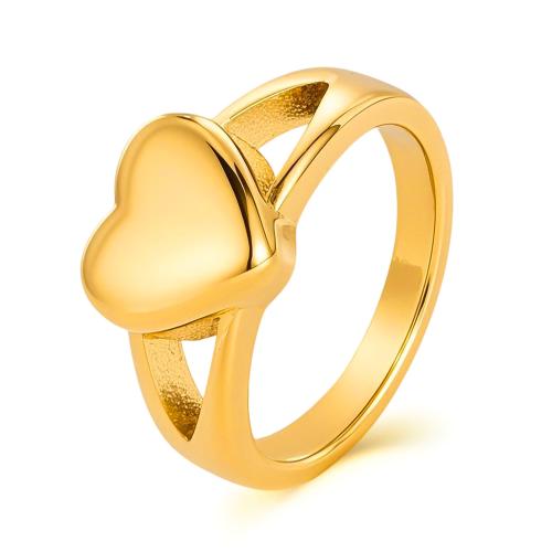 Stainless Steel Finger Ring, 304 Stainless Steel, plated, different size for choice & for woman & hollow, golden, Sold By PC