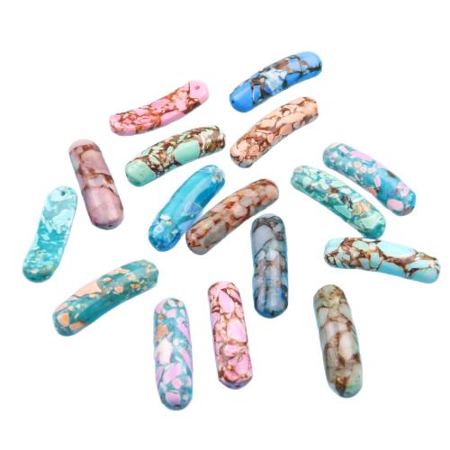 Impression Jasper Curved Tube Beads, DIY, more colors for choice, 10x36mm, Sold By PC
