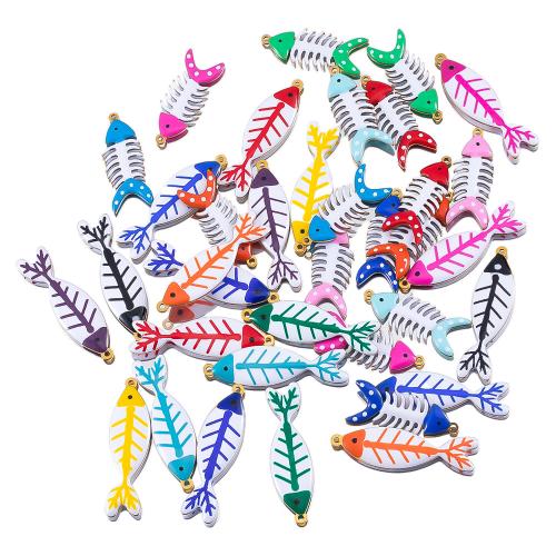 Stainless Steel Animal Pendants, 304 Stainless Steel, Fish Bone, plated, DIY & enamel, more colors for choice, 100PCs/Bag, Sold By Bag