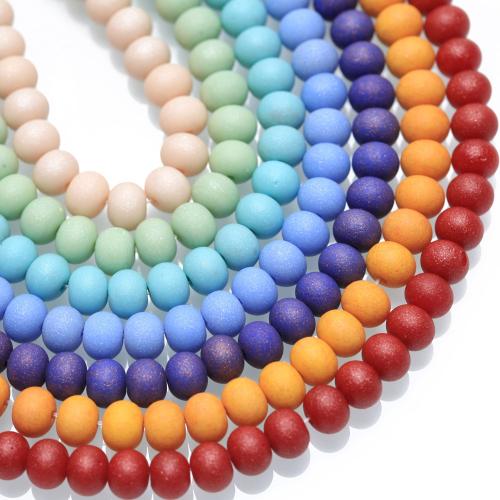 Abalorios de Cristal con forma Toroidal, barniz de secado al horno, Bricolaje, más colores para la opción, 8mm, Vendido para aproximado 38 cm Sarta