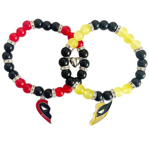 Gemstone Bracelets, 304 Stainless Steel, with Natural Stone & Crystal, gold color plated, fashion jewelry, more colors for choice, Sold By Strand