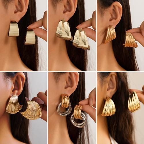Tibetan Style Stud Earring, with Iron, gold color plated, fashion jewelry, more colors for choice, Sold By Pair