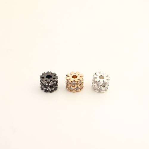 Cubic Zirconia Micro Pave Brass Beads, DIY & micro pave cubic zirconia, more colors for choice, 5x6.50x6.50mm, Sold By PC