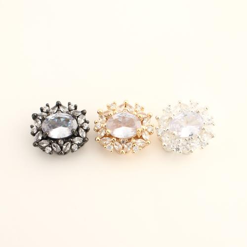 Cubic Zirconia Micro Pave Brass Beads, DIY & micro pave cubic zirconia, more colors for choice, 13x12.50x8.50mm, Sold By PC