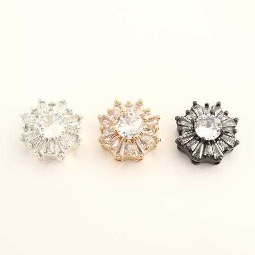 Cubic Zirconia Micro Pave Brass Beads, DIY & micro pave cubic zirconia, more colors for choice, 14.50x14.50x8mm, Sold By PC