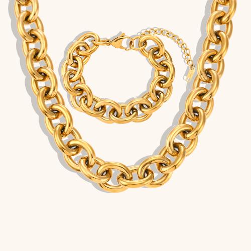 Fashion Stainless Steel Jewelry Sets, 316L Stainless Steel, 18K gold plated, fashion jewelry & different styles for choice & for woman, Sold By PC