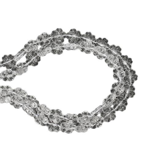 Crystal Beads, Flower, DIY, clear, 13mm, Sold Per 38 cm Strand