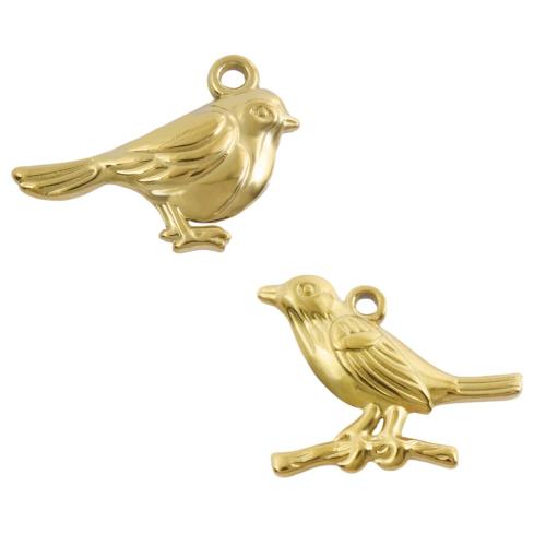 Stainless Steel Animal Pendants, 304 Stainless Steel, Bird, plated, DIY, more colors for choice, 10PCs/Bag, Sold By Bag
