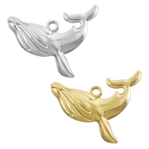 Stainless Steel Animal Pendants, 304 Stainless Steel, Whale, plated, DIY, more colors for choice, Sold By Bag