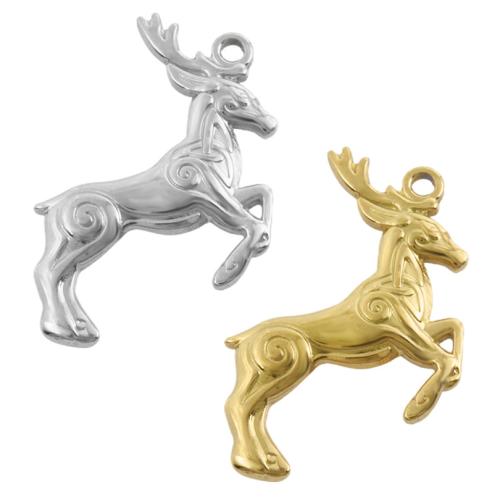 Stainless Steel Animal Pendants, 304 Stainless Steel, Deer, plated, DIY, more colors for choice, 10PCs/Bag, Sold By Bag