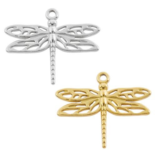 Stainless Steel Animal Pendants, 304 Stainless Steel, Dragonfly, plated, DIY, more colors for choice, 10PCs/Bag, Sold By Bag