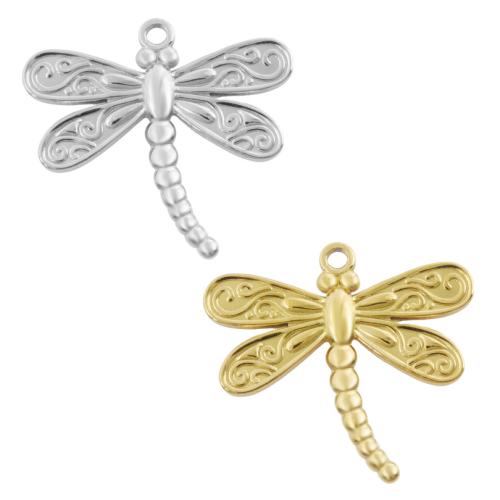 Stainless Steel Animal Pendants, 304 Stainless Steel, Dragonfly, plated, DIY, more colors for choice, 10PCs/Bag, Sold By Bag