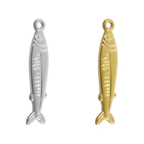 Stainless Steel Animal Pendants, 304 Stainless Steel, Fish, plated, DIY, more colors for choice, 10PCs/Bag, Sold By Bag