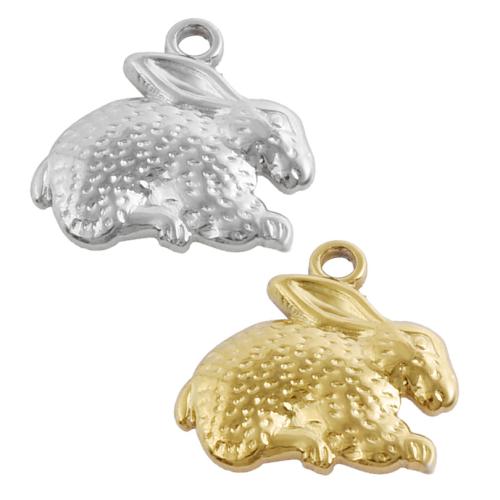 Stainless Steel Animal Pendants, 304 Stainless Steel, Rabbit, plated, DIY, more colors for choice, 10PCs/Bag, Sold By Bag