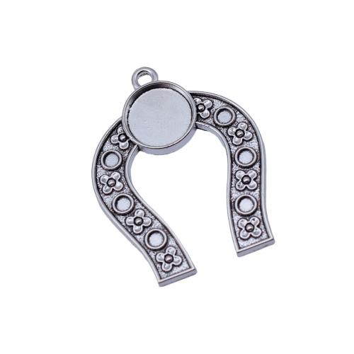 Tibetan Style Pendant Cabochon Setting, plated, DIY, 45x34mm, Sold By PC