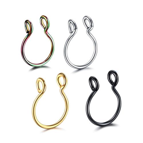 alliage de zinc Bijoux de Piercing de Nez, Placage, pour femme & avec strass, plus de couleurs à choisir, 17x15mm, Vendu par PC