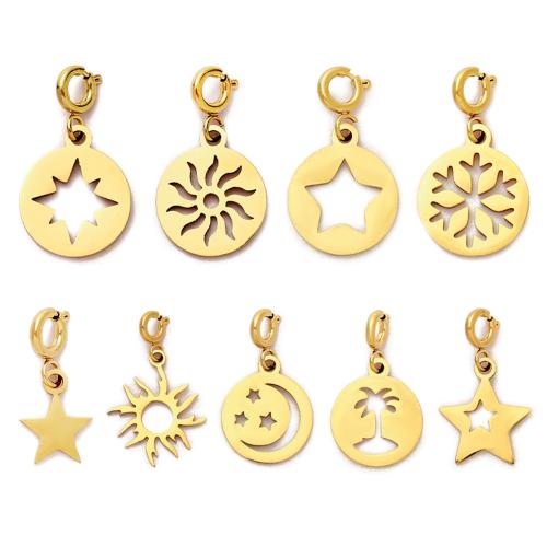 Stainless Steel Pendants, 304 Stainless Steel, gold color plated, DIY, more colors for choice, 5PCs/Bag, Sold By Bag