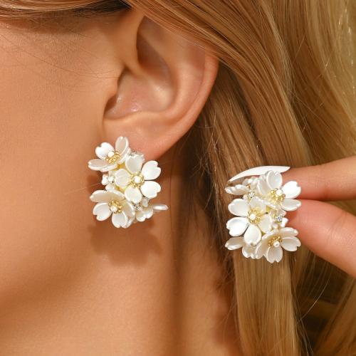 Resin Earring, Tibetan Style, with Resin & Plastic Pearl, gold color plated, fashion jewelry, more colors for choice, Sold By Pair