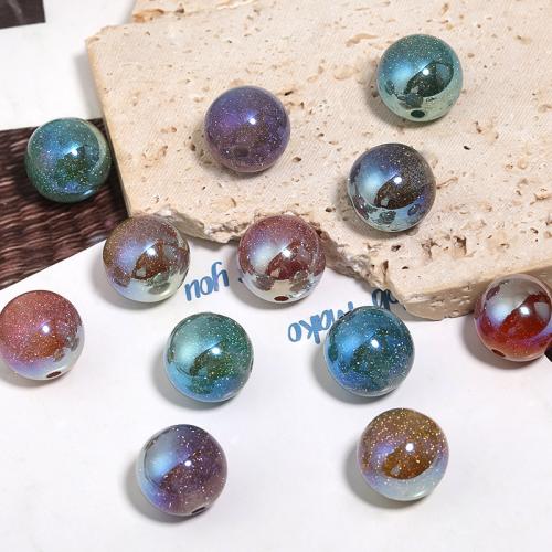Acrylic Jewelry Beads, gold color plated, DIY, Random Color, 200PCs/Bag, Sold By Bag