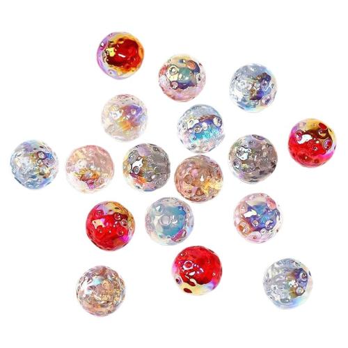 Plated Acrylic Beads, gold color plated, DIY, Random Color, 200PCs/Bag, Sold By Bag