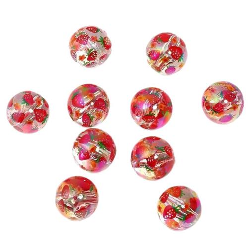 Bead in Bead Acrylic Beads, gold color plated, DIY & with rhinestone, more colors for choice, 200PCs/Bag, Sold By Bag