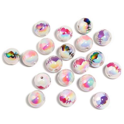 Plated Acrylic Beads, gold color plated, DIY, Random Color, 200PCs/Bag, Sold By Bag