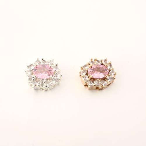 Cubic Zirconia Micro Pave Brass Pendant, DIY & micro pave cubic zirconia, more colors for choice, 14.50x13x6mm, Sold By PC